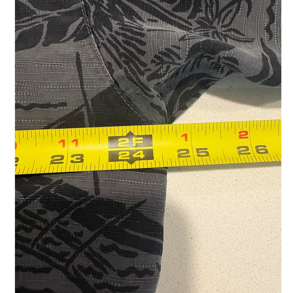 Tommy Bahama Mens XL Silk Camp Shirt Gray Black Tropical Palm Sailboat Island - Picture 6 of 6